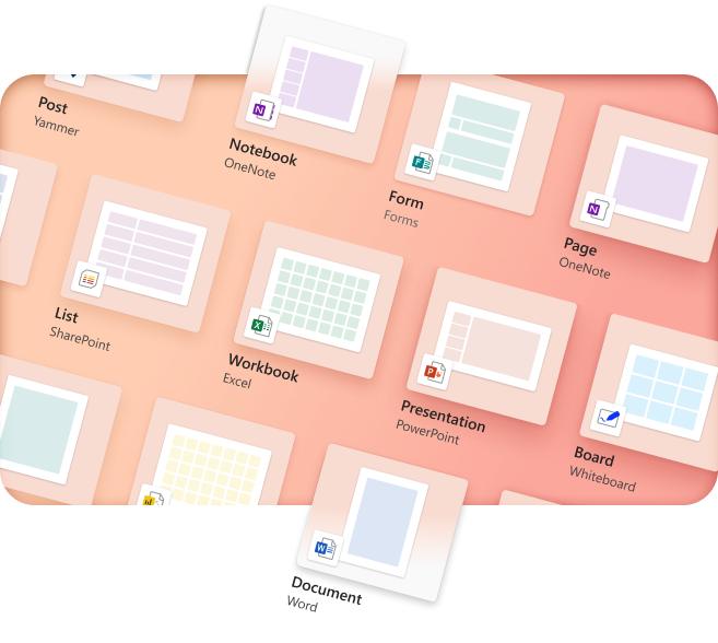 Crear iconos que muestran algunas de las posibilidades de creación gratuitas con Microsoft Office